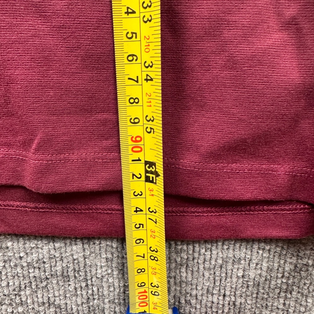 Tommy Bahama Womens XL Henley Dress Burgundy Cotton Blend Long Sleeve Pockets - Picture 6 of 10